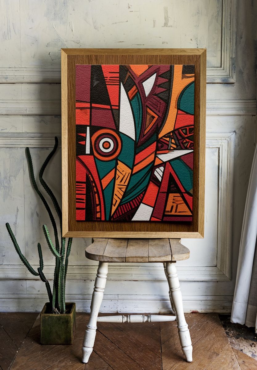 Geometric Tribal Abstract Poster. — room view 1
