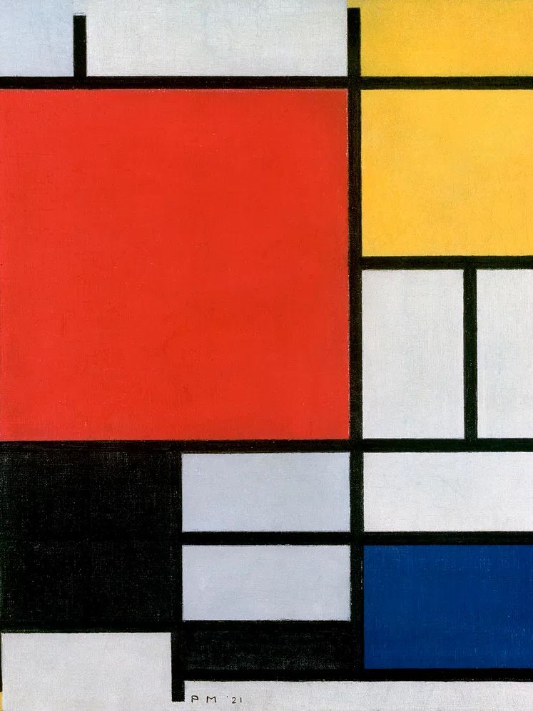Piet Mondrian 's Composition Red. poster — abstract art