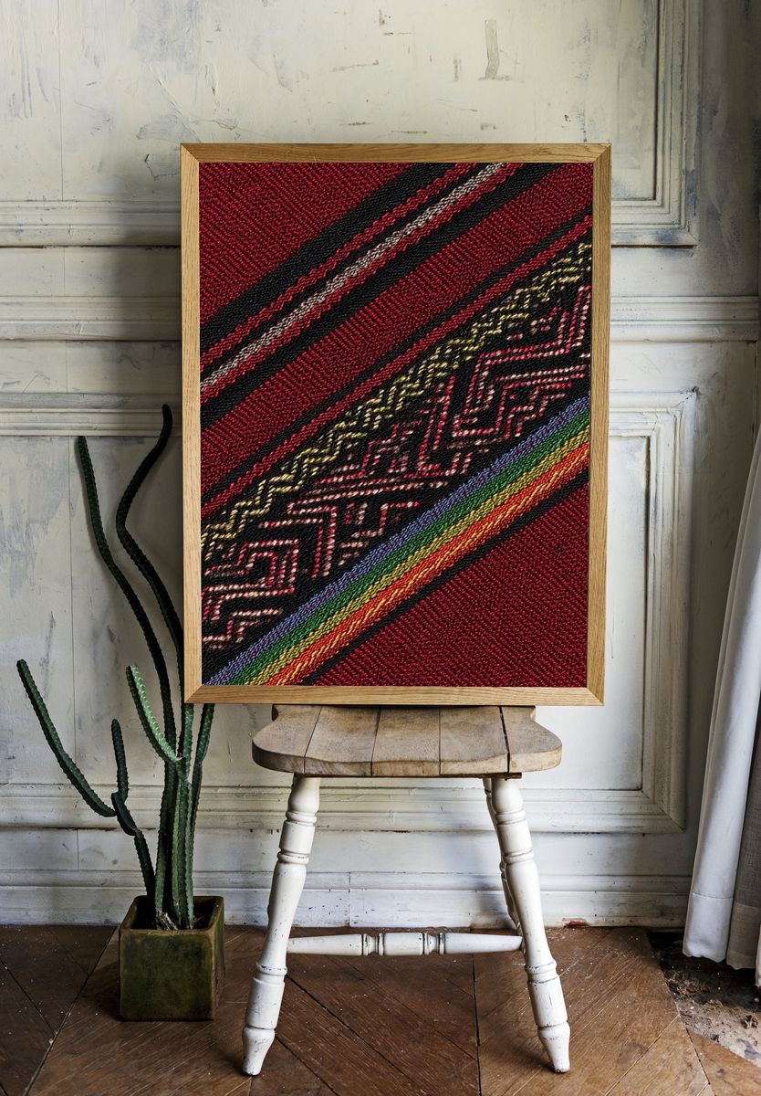 Andean Textile Pattern Print. room preview