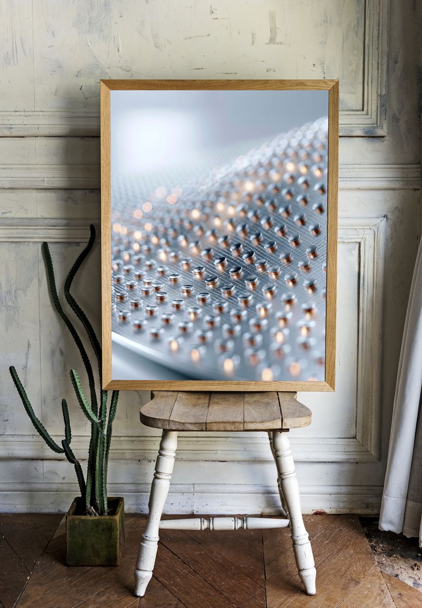 Futuristic Metallic Texture Poster. room preview
