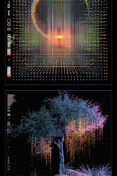 Glowing Grid Tunnel Poster. poster