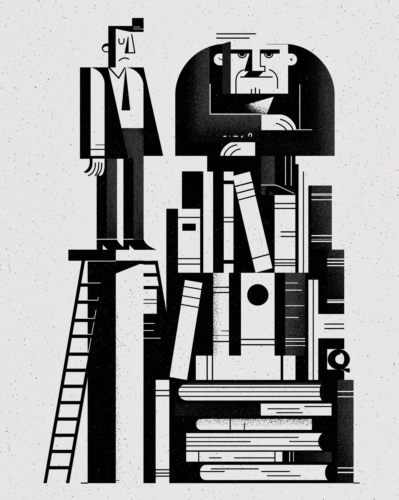 Geometric Men in Black Print. poster detail