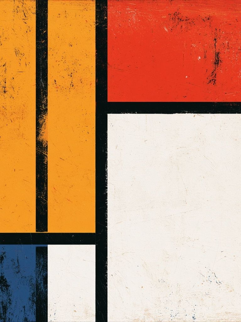 Mondrian-Inspired Geometric Abstract Poster. poster detail