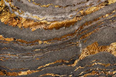 Gray marble rock gold textured. poster