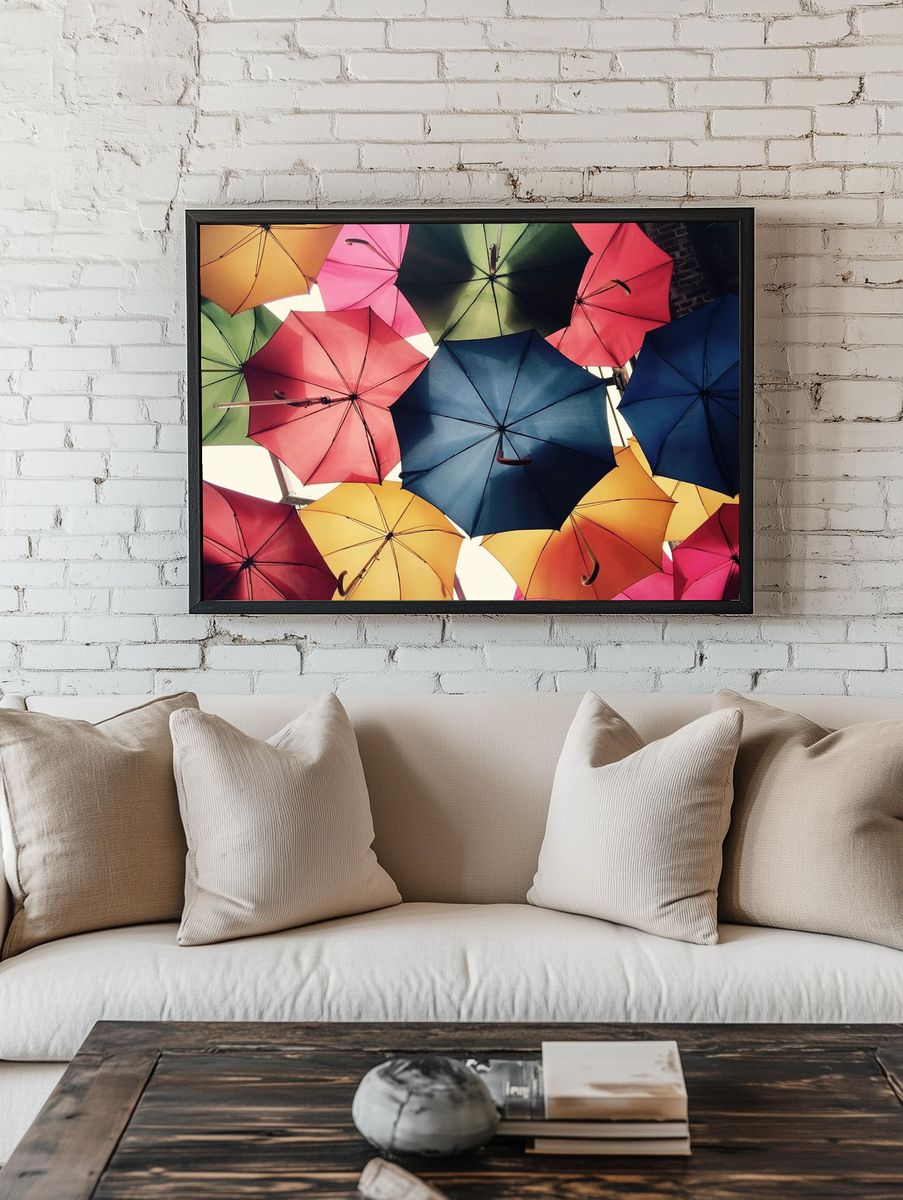 Colorful Umbrella Canopy Poster room preview