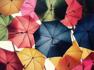 Colorful Umbrella Canopy Poster