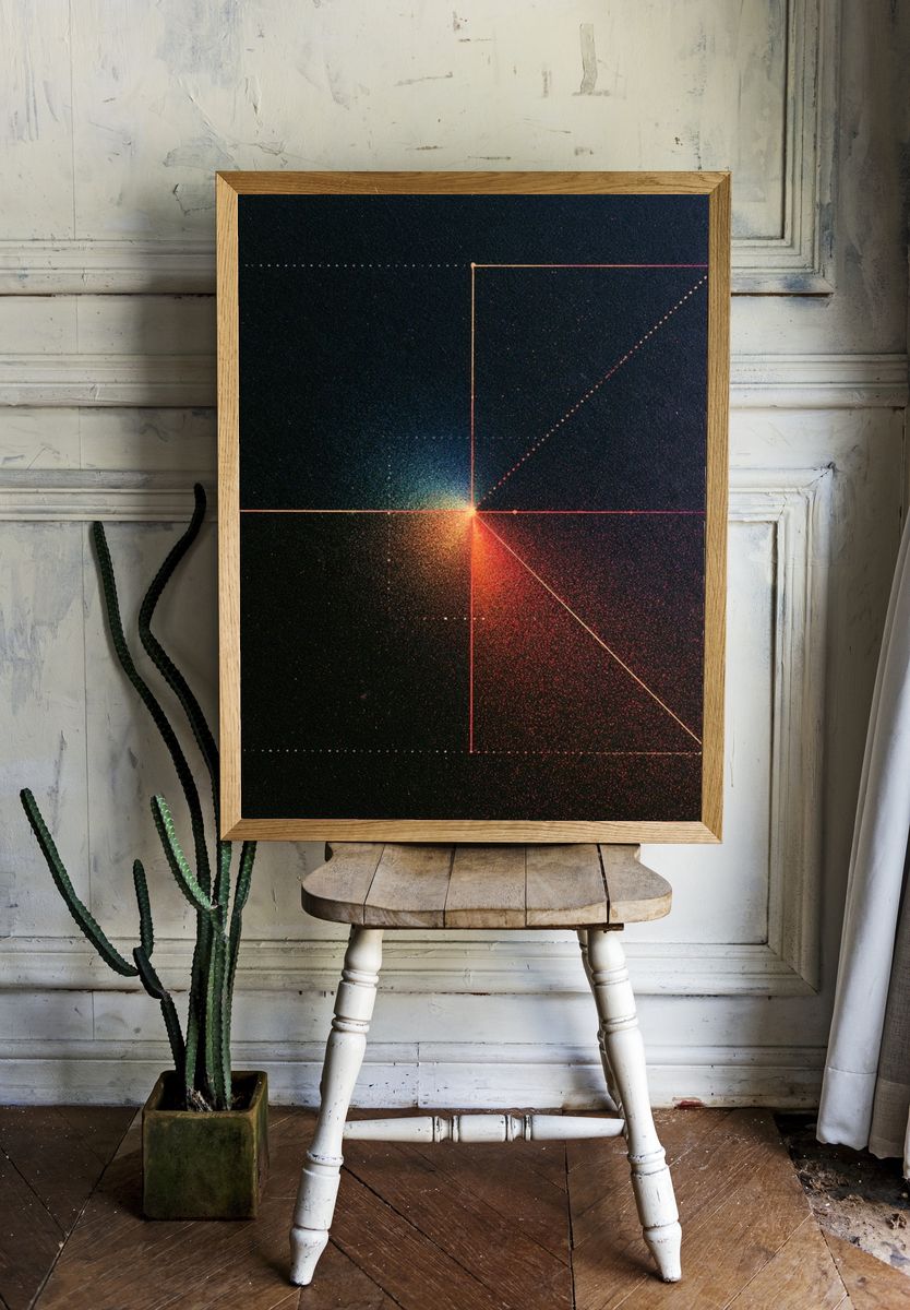 Neon Geometry Abstract Poster. room preview