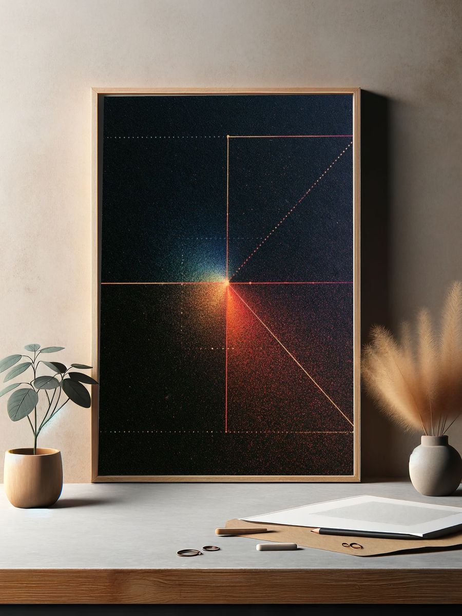 Neon Geometry Abstract Poster. — room view 2