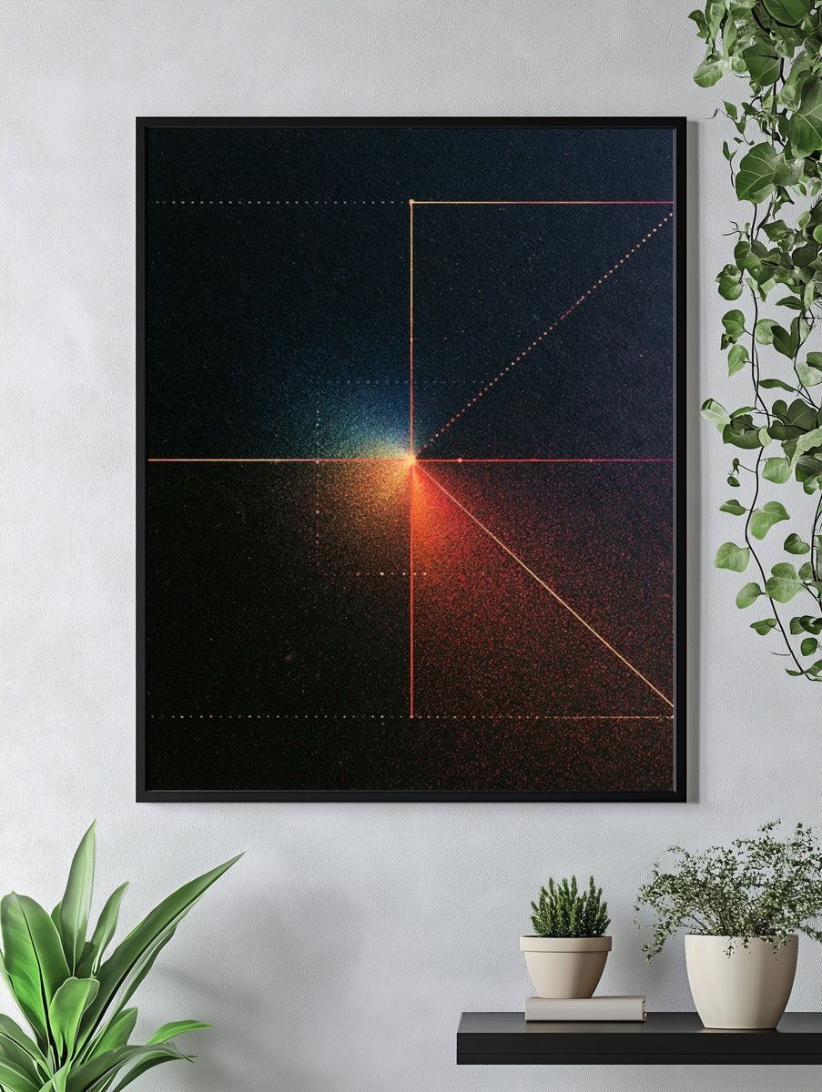 Neon Geometry Abstract Poster. — room view 4