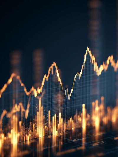 Golden Market Data Abstract Poster. poster print