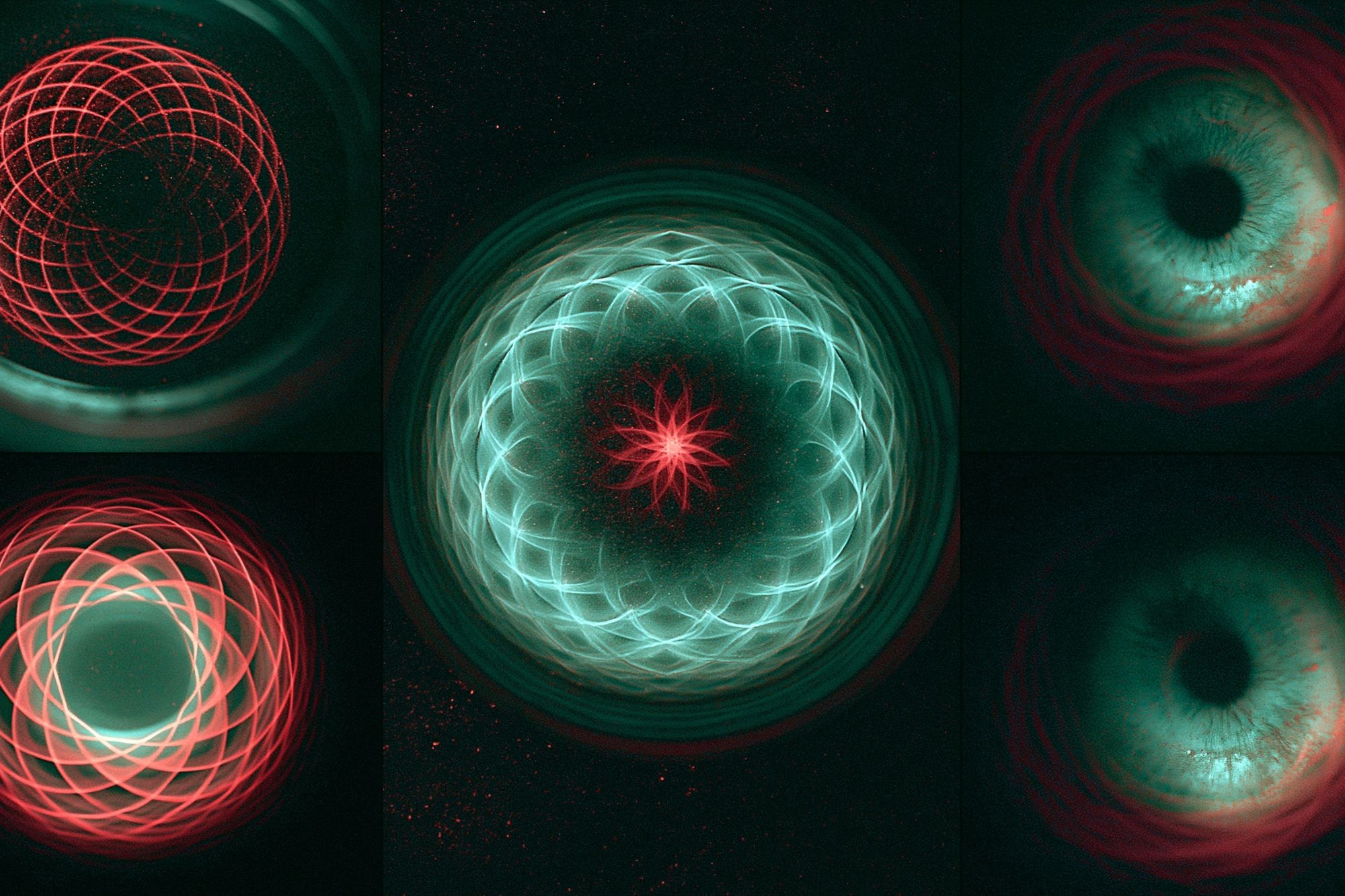 Neon Orbital Geometry Abstract Poster. poster — abstract art