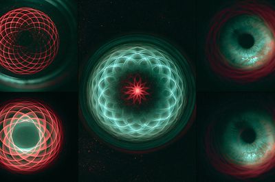 Neon Orbital Geometry Abstract Poster. poster