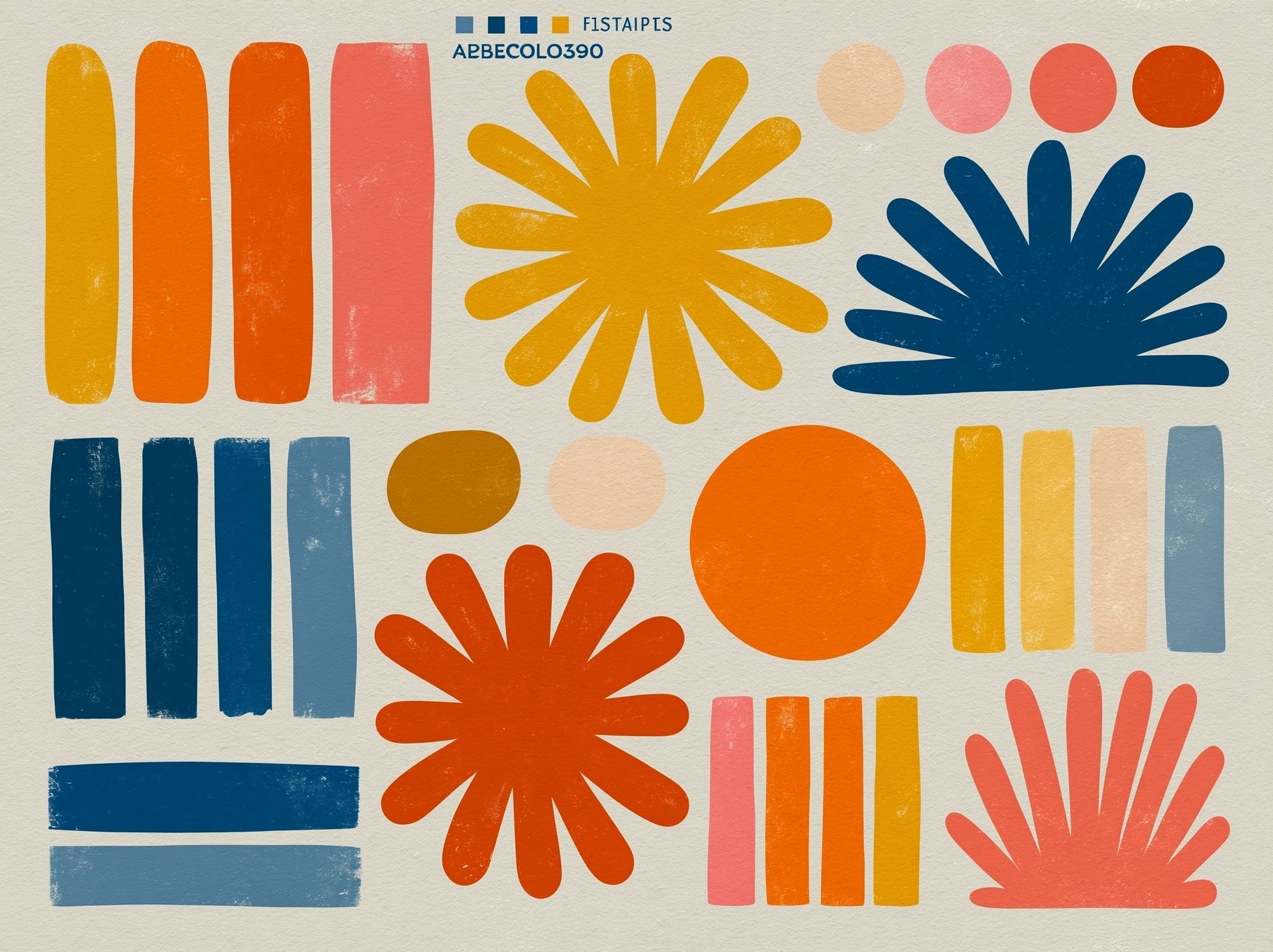 Retro Geometric Color Blocks Poster. poster detail