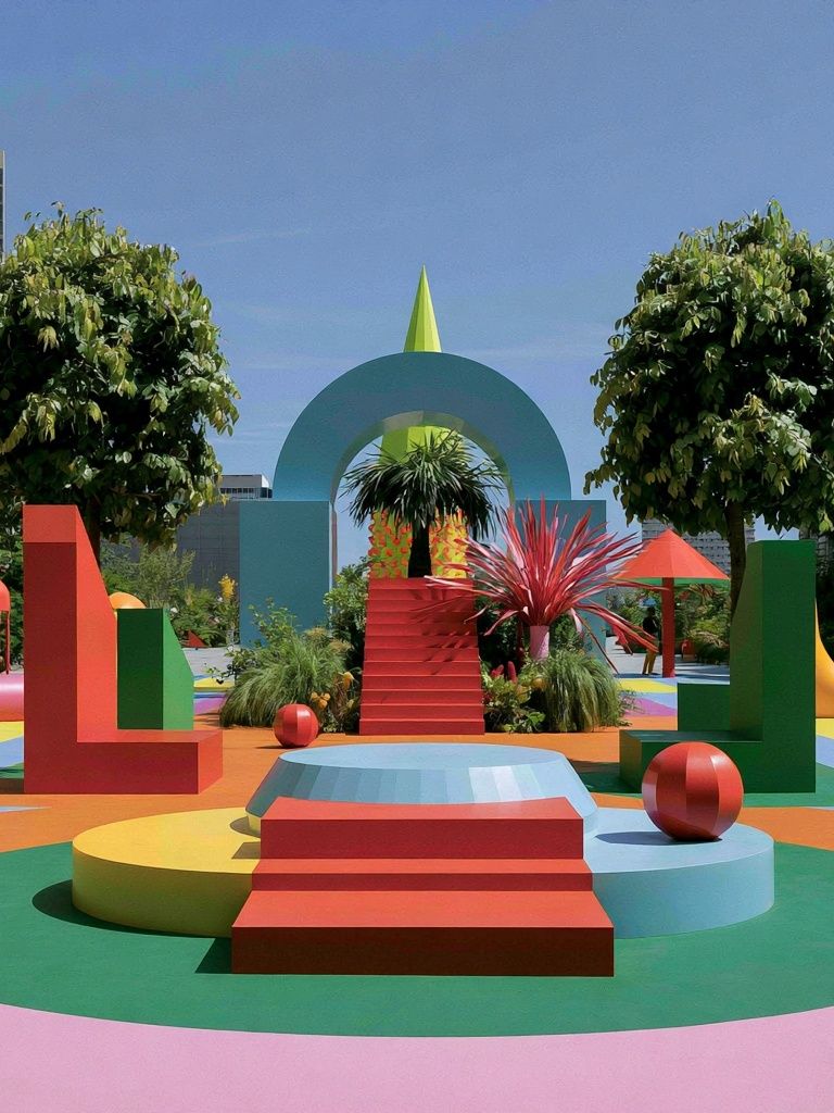 Colorful Geometric Garden Poster. poster — abstract art