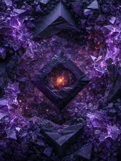 Cosmic Purple Crystal Abstract Poster. poster
