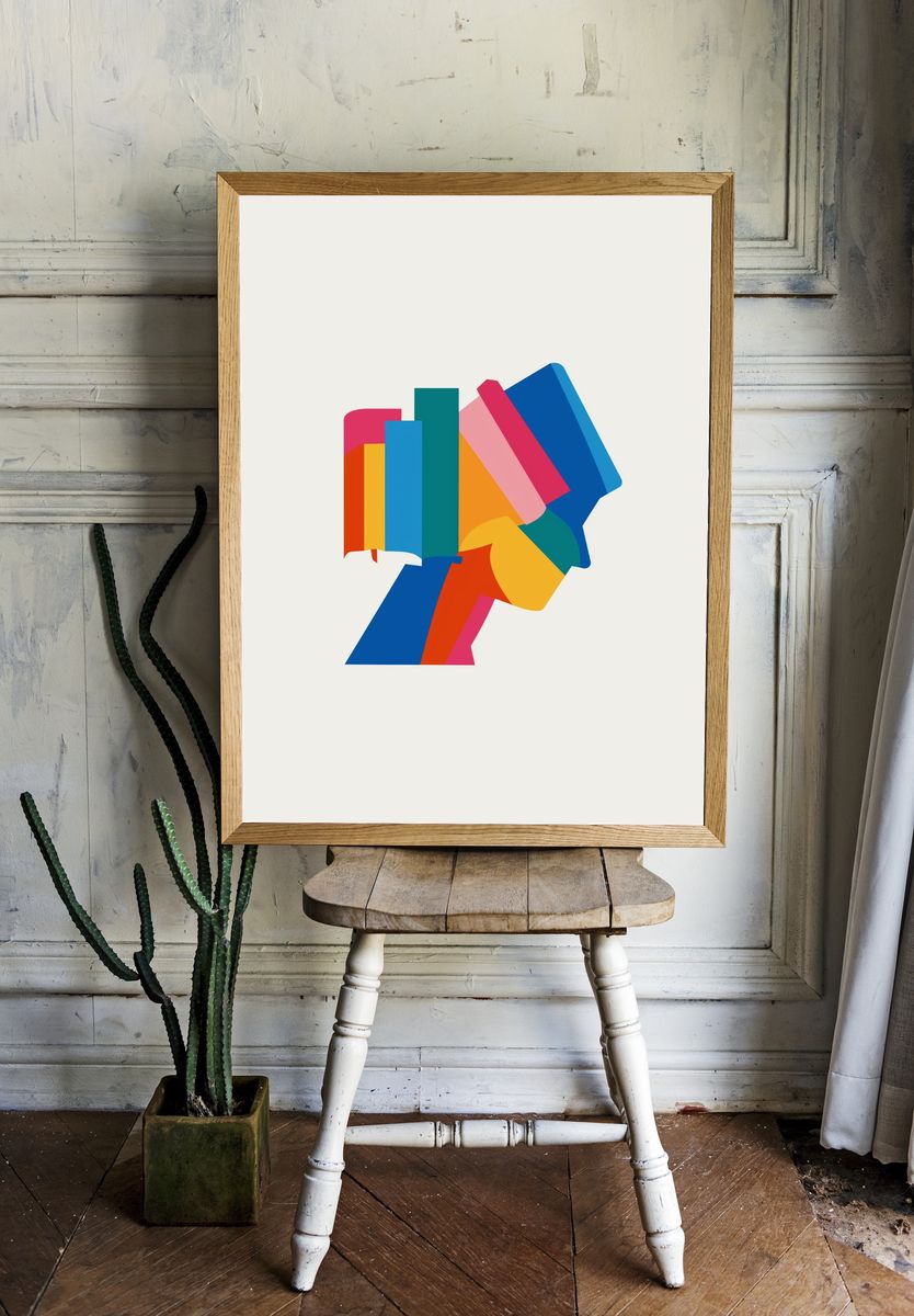 Color Block Abstract Poster. room preview