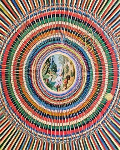 Colorful Circular Weave Poster. poster detail