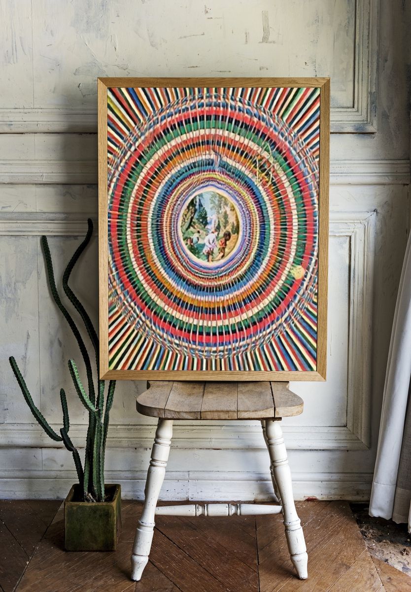 Colorful Circular Weave Poster. room preview