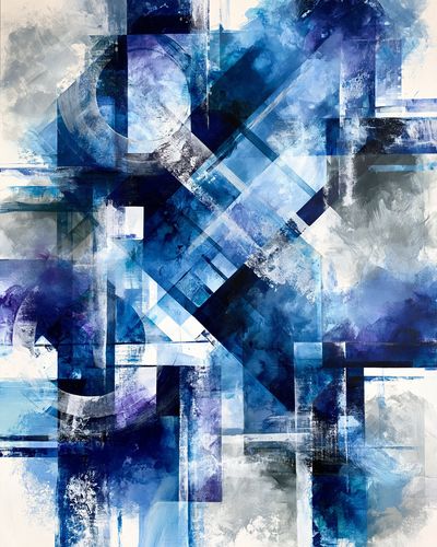 Blue Geometric Abstract Poster.