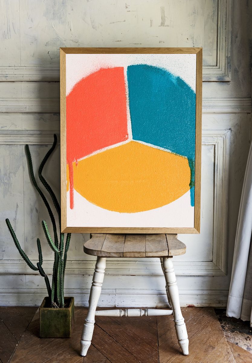 Color Block Circle Abstract Poster. room preview