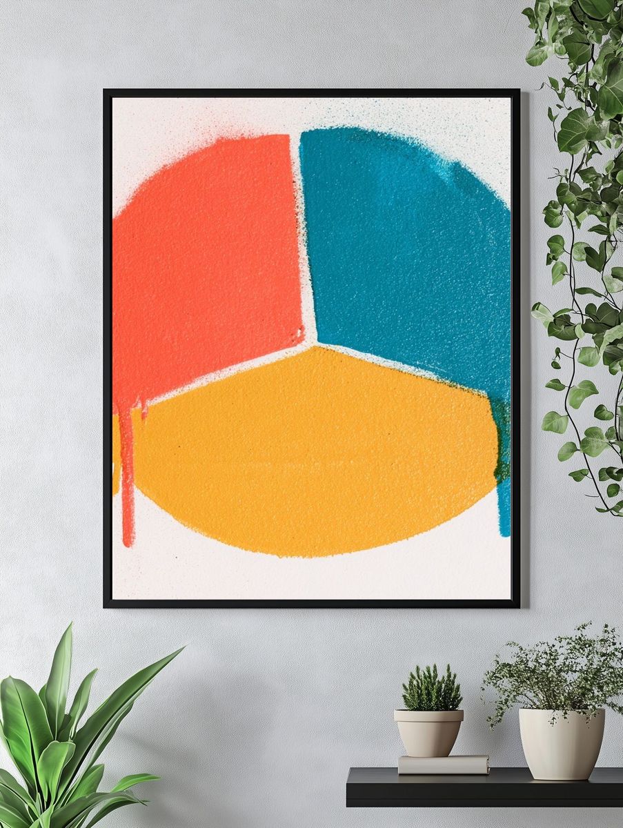 Color Block Circle Abstract Poster. — room view 4