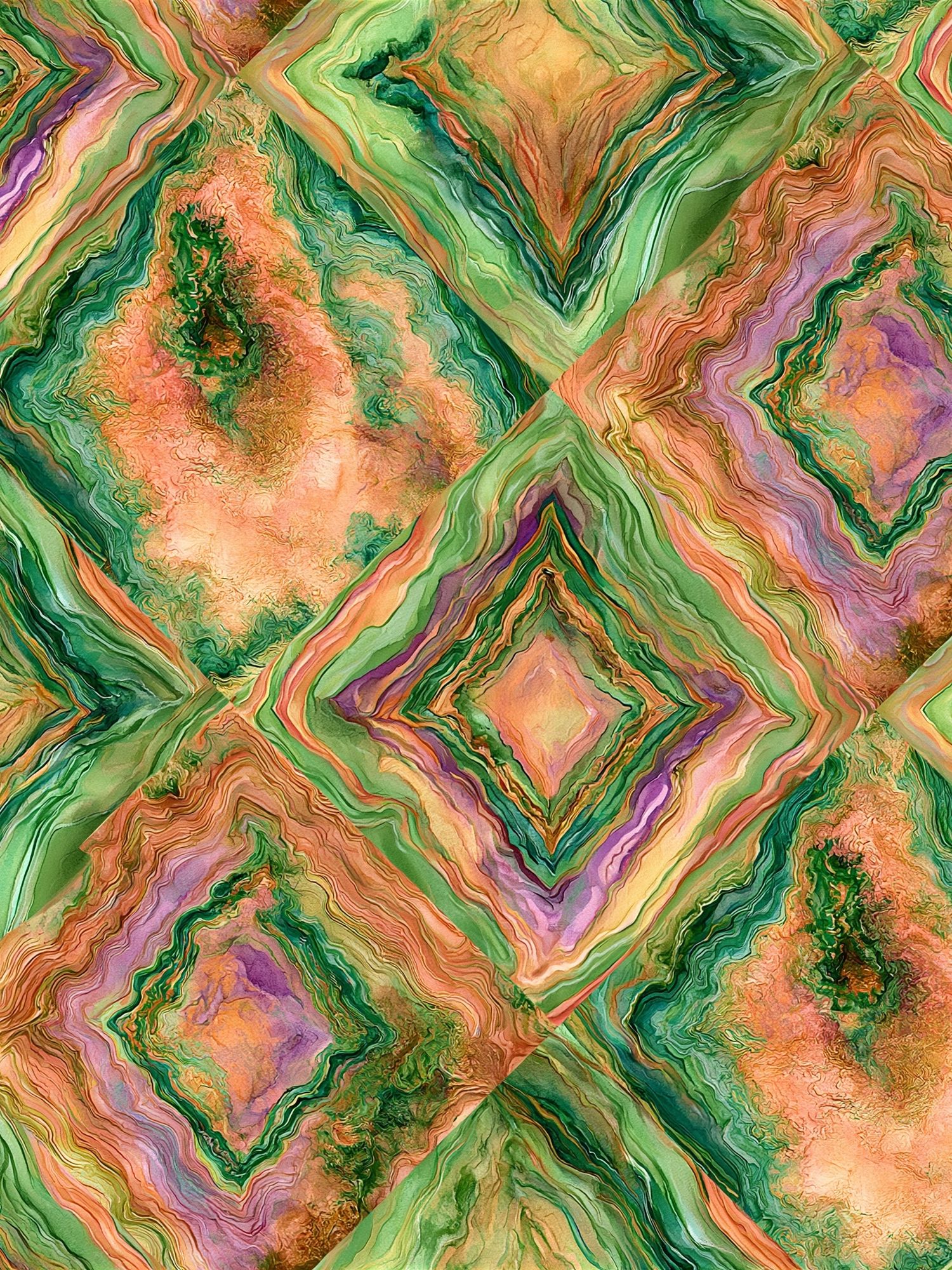 Marbled Diamond Pattern Abstract Poster. poster detail