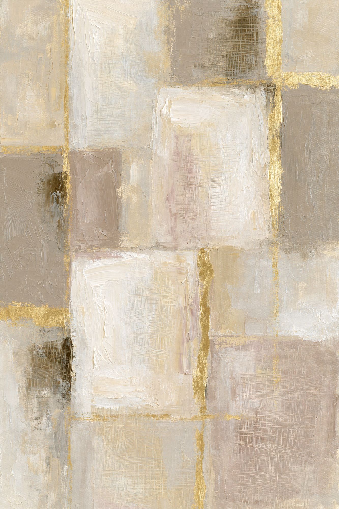 Neutral Gold Grid Abstract Poster. poster detail