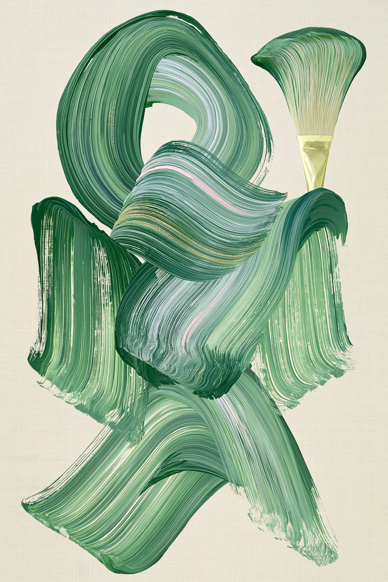 Emerald Brushstroke Abstract Poster. poster — abstract art