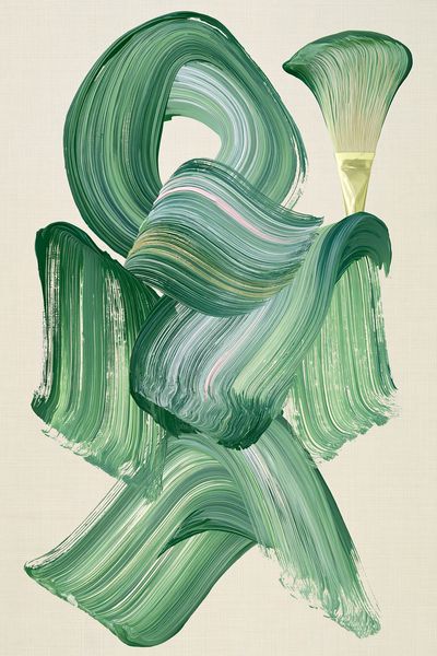 Emerald Brushstroke Abstract Poster. poster