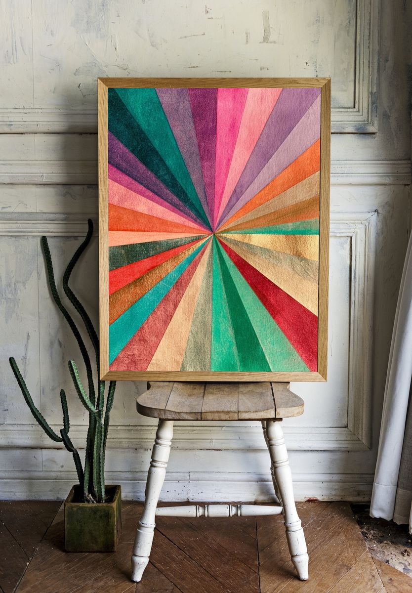 Color Burst Geometric Abstract Poster. — room view 1