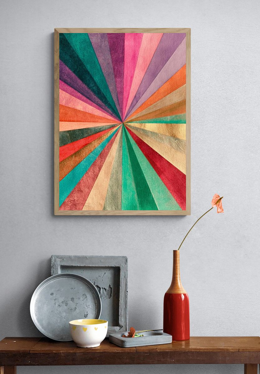 Color Burst Geometric Abstract Poster. — room view 3
