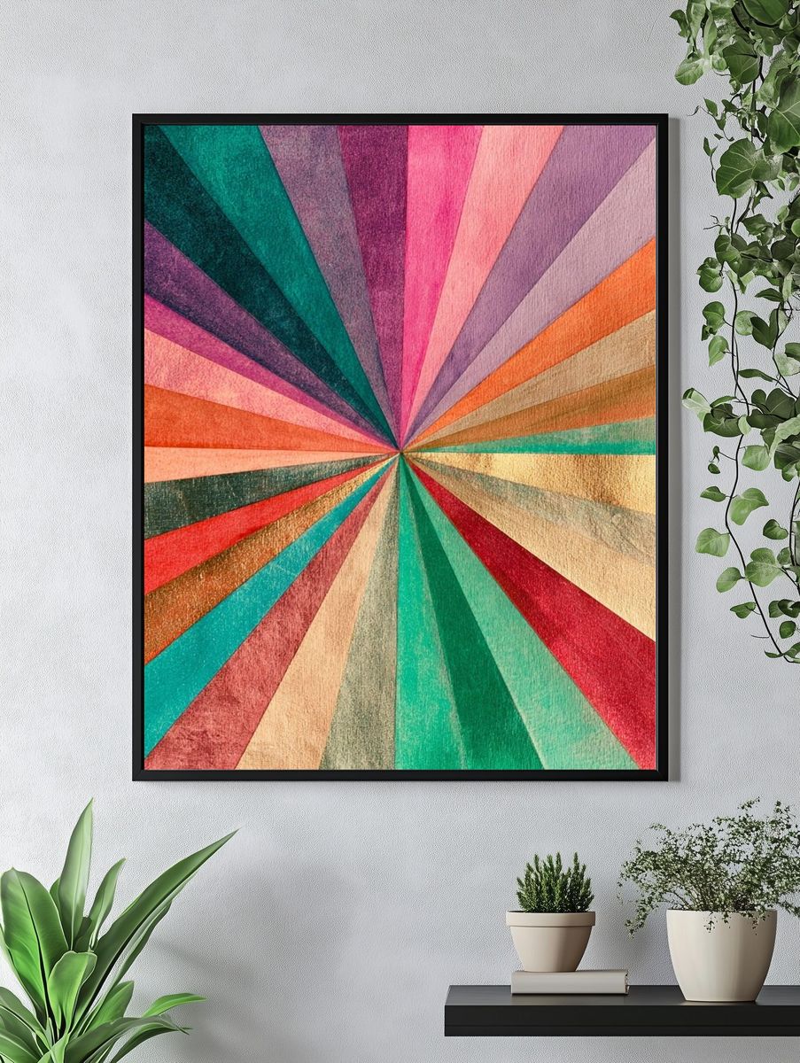 Color Burst Geometric Abstract Poster. — room view 4