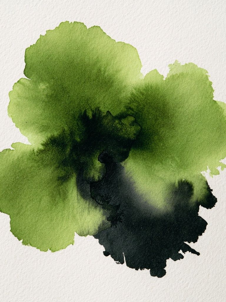 Green Ink Bloom Abstract Poster. poster — abstract art