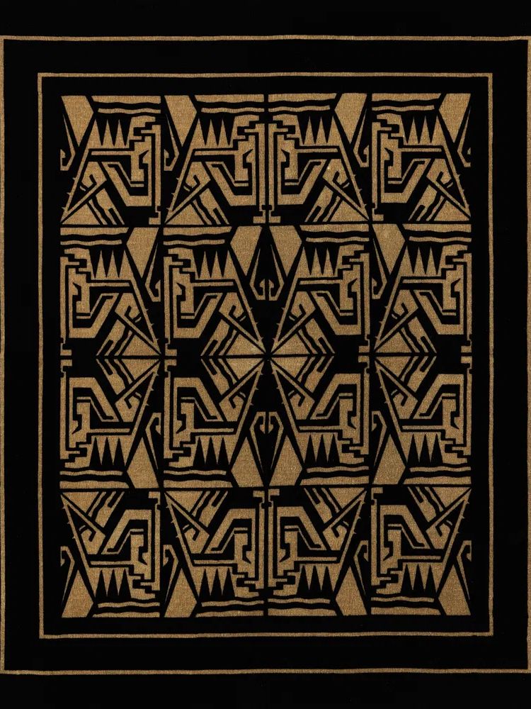 Geometric Black and Gold Pattern Poster. poster — abstract art