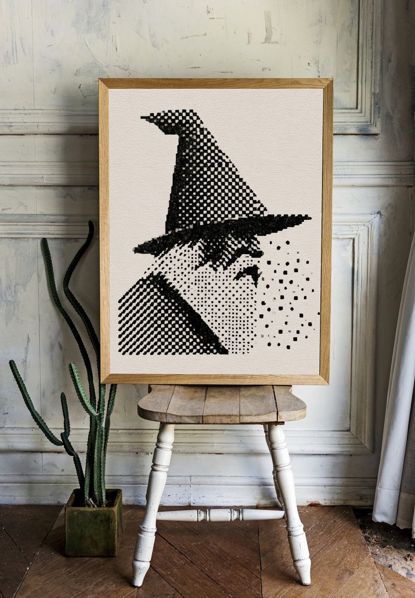 Geometric Halftone Abstract Poster. — room view 1