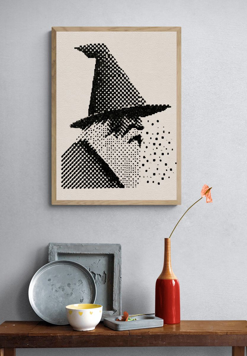 Geometric Halftone Abstract Poster. — room view 3