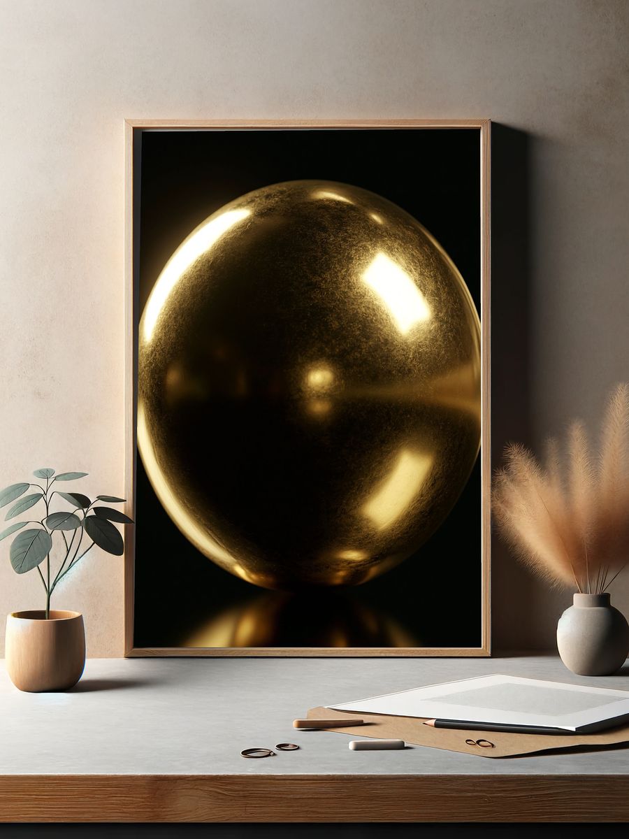 Golden Orb Abstract Poster. — room view 2