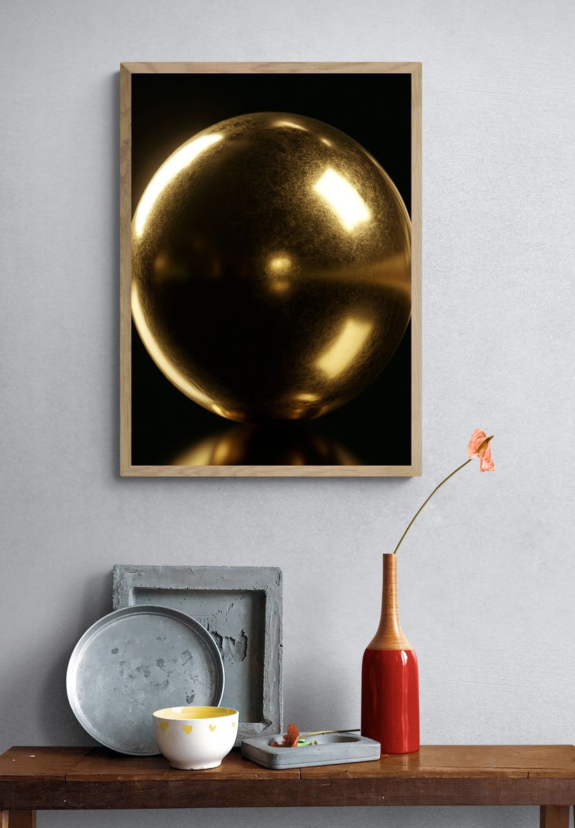 Golden Orb Abstract Poster. — room view 3