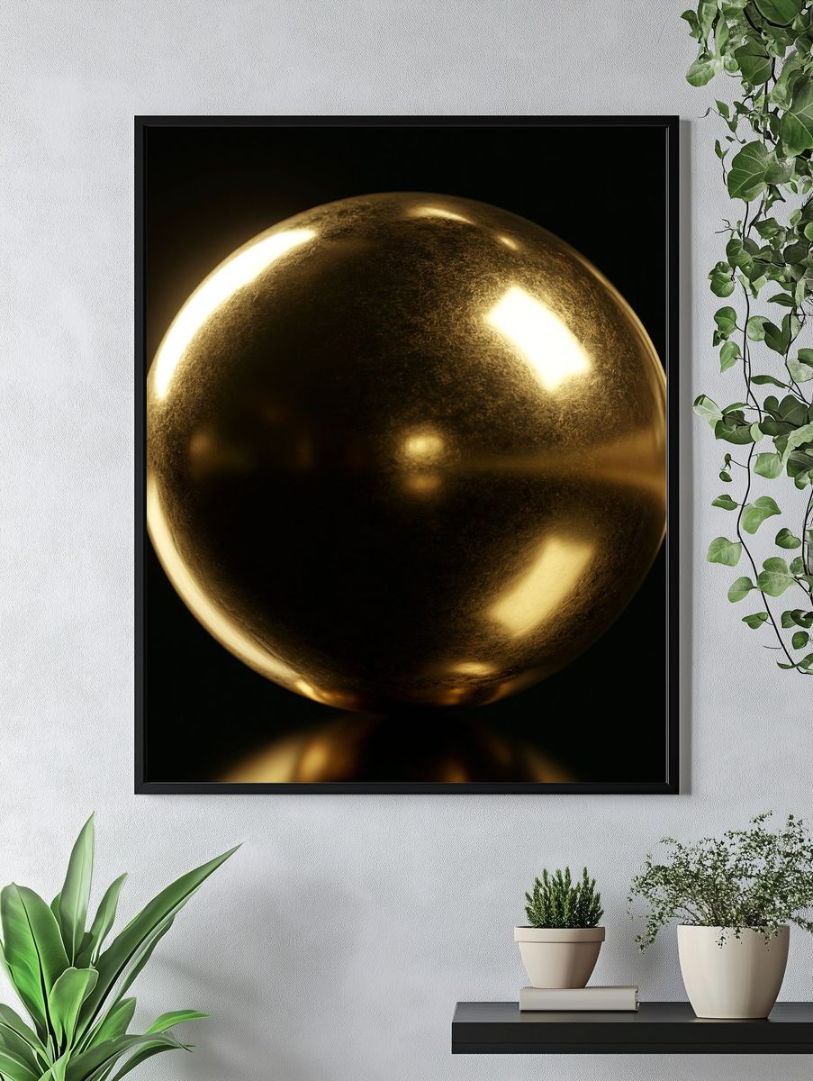 Golden Orb Abstract Poster. — room view 4