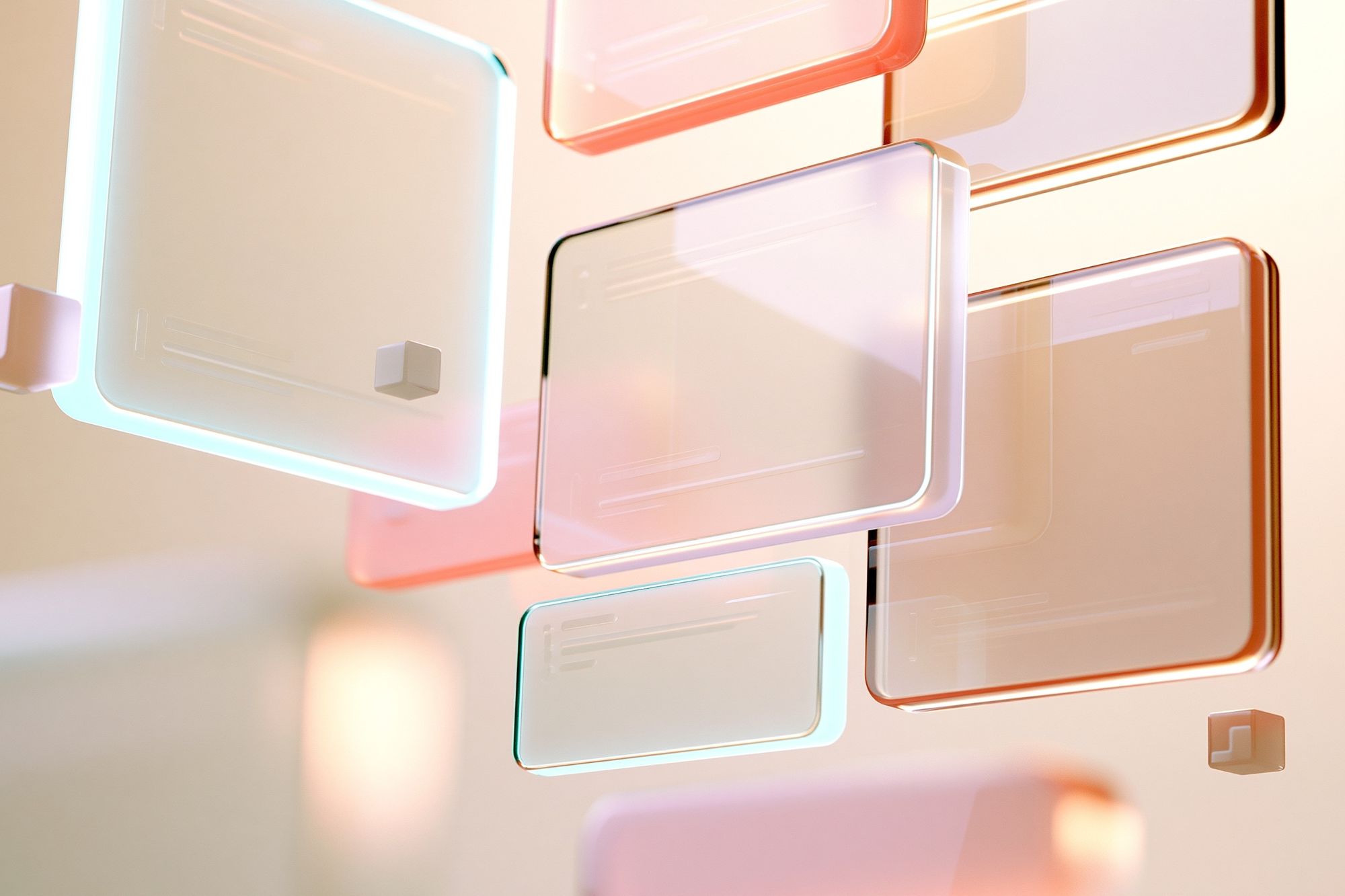 Pastel Glass Geometry Abstract Poster. poster — abstract art
