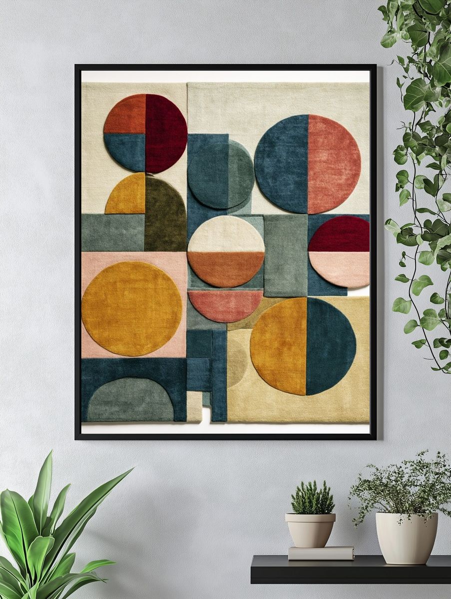 Geometric Velvet Circles Poster. — room view 4