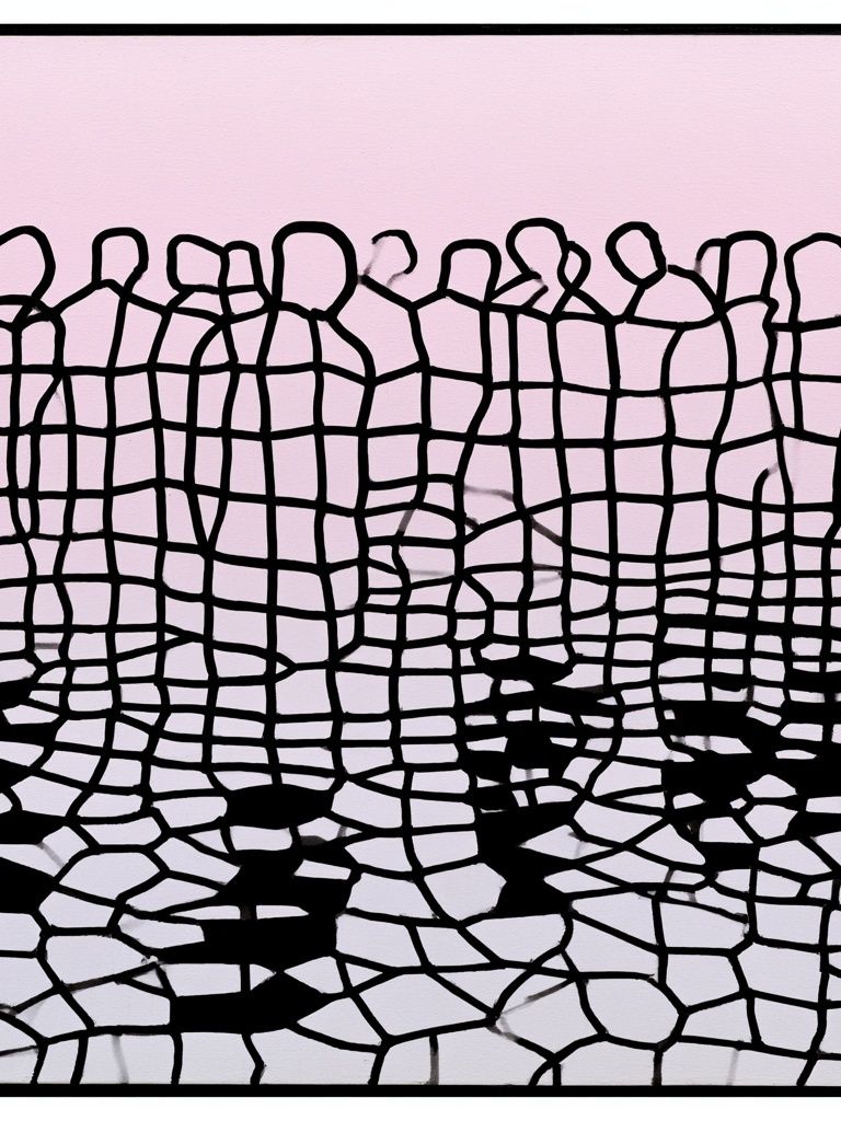 Cracked Grid Abstract Poster. poster detail