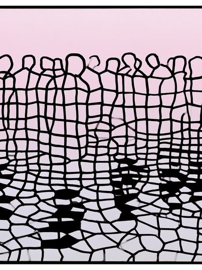 Cracked Grid Abstract Poster.