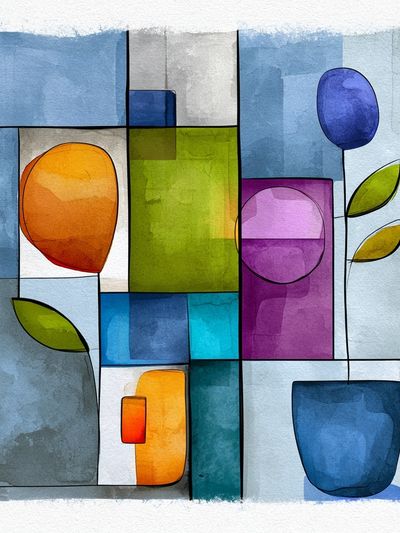 Geometric Watercolor Abstract Poster. poster