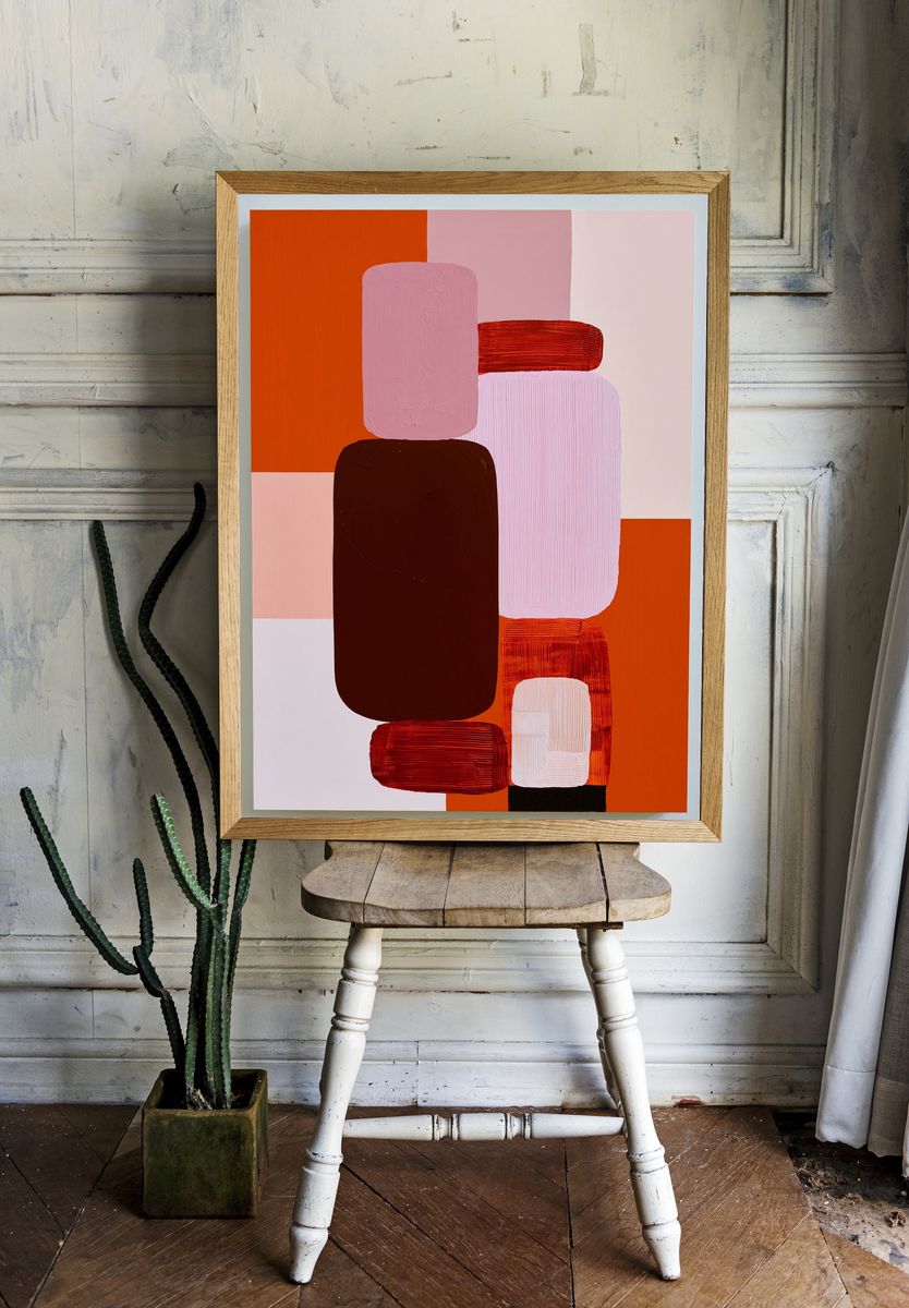 Geometric Blocks Abstract Poster. — room view 1
