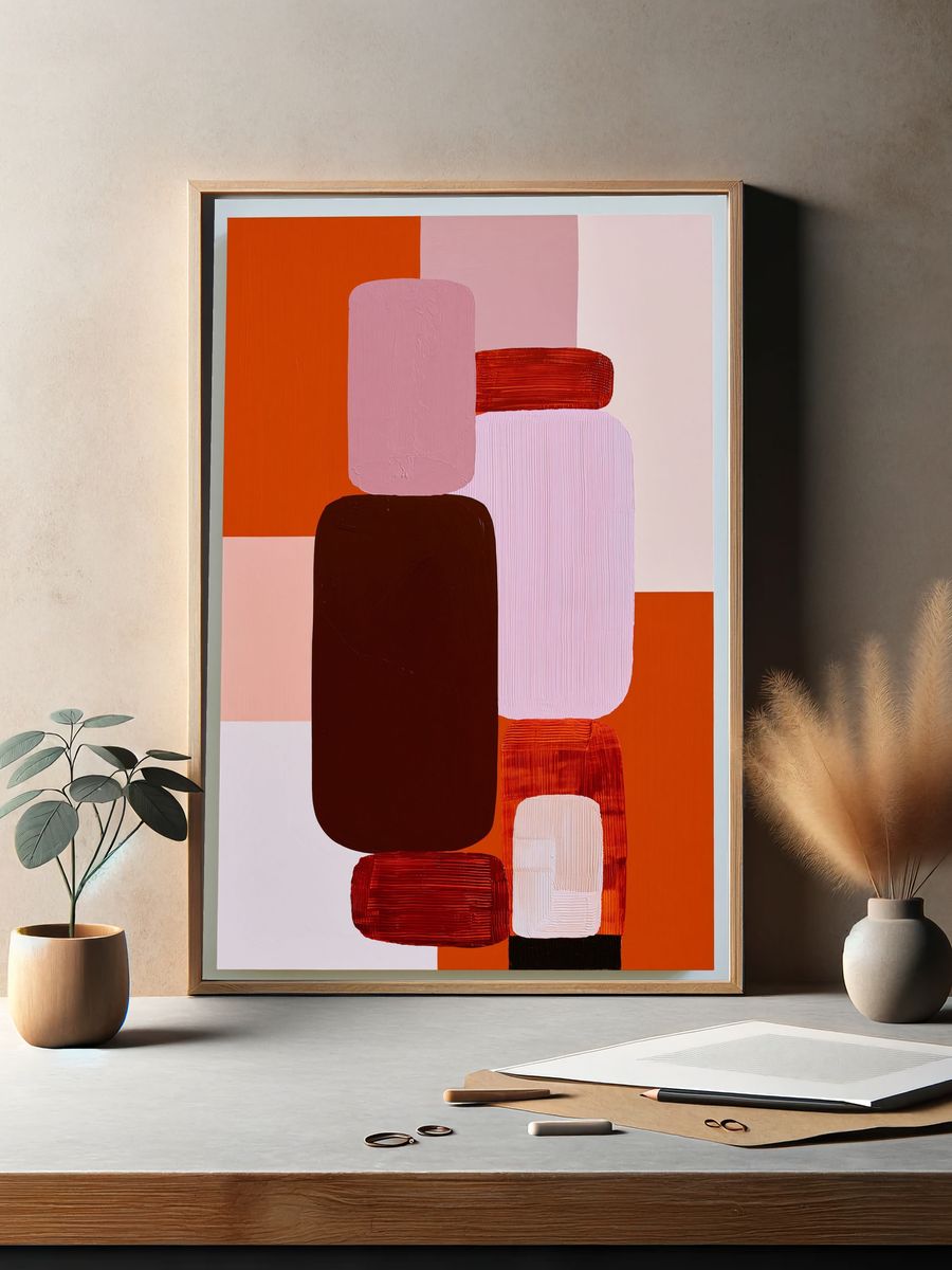 Geometric Blocks Abstract Poster. — room view 2