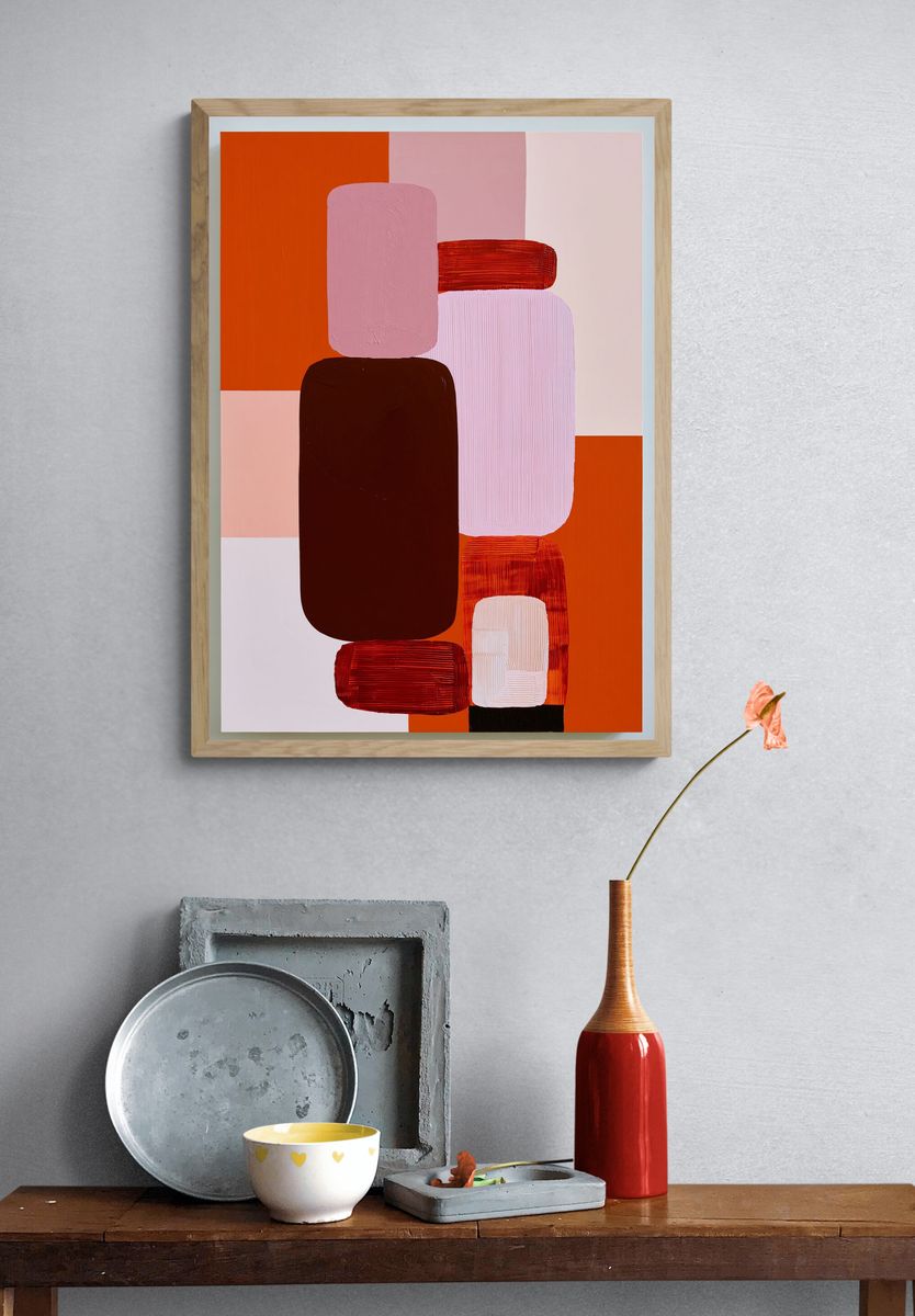 Geometric Blocks Abstract Poster. — room view 3