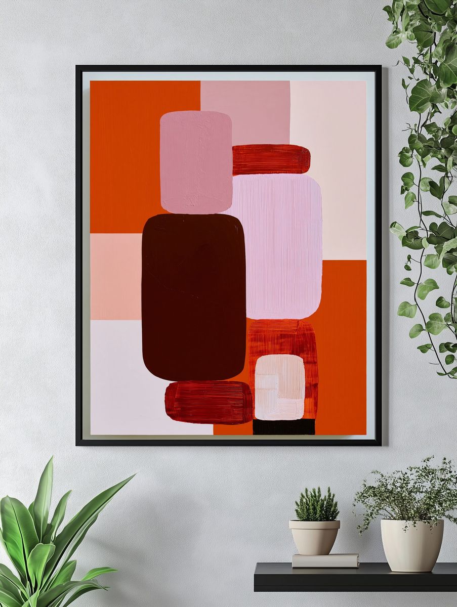 Geometric Blocks Abstract Poster. — room view 4