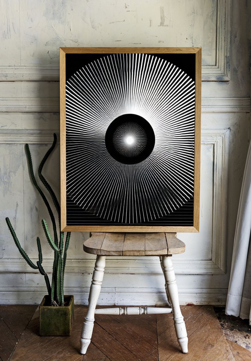 Radiant Optical Circle Poster. — room view 1