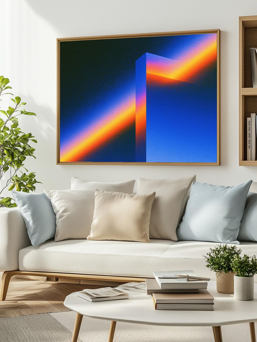 Neon Prism Abstract Poster. — room view 2